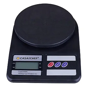 BALANCA DIGITAL PRETA - SUPORTA ATE 10KG