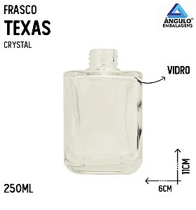 FRASCO VIDRO TEXAS TRANSPARENTE 250ML