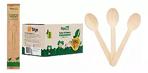 COLHER MADEIRA EMBALADO TALGE 160MM CX C/50 UNIDADES