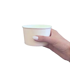 POTE REDONDO PAPEL COR BRANCA 350ML C/25UND