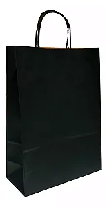 SACOLA PAPEL PRETA G 33X31 C/10