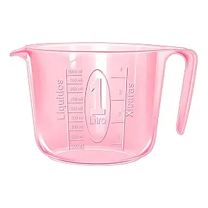 JARRA PLÁSTICA 1 LITRO MEDIDORA ROSA