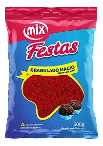 CONFEITO GRANULADO MACIO VERMELHO MIX FESTAS 500G