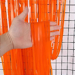 CORTINA METALIZADA LARANJA 100X200 CM