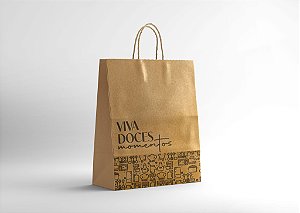 SACOLA PAP.KRAFT P DOCE MOMENTO C/10 25X20X14