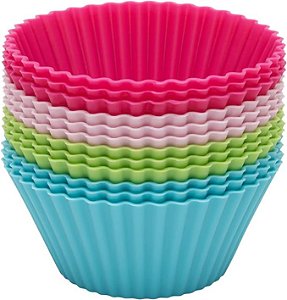 KIT 12 FORMAS MINI BOLO SILICONE COLORIDAS