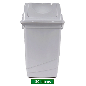 LIXEIRA SOBERANY TPA BASCUL. 30LT BRANCA