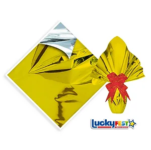 EMBALAGEM P/OVO PASCOA LISO OURO 35X35 C/25