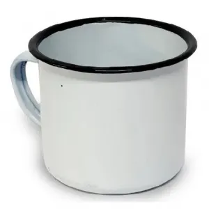 CANECA ESMALTADA 150ML UN COR BRANCA