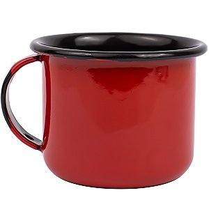 CANECA ESMALTADA 360ML UN COR VERMELHA