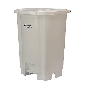 LIXEIRA PLASTICA COM PEDAL 50 LTS COR BRANCA