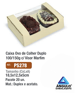 CAIXA MARFIM P/ 2 MEIO OVO 100/150GR