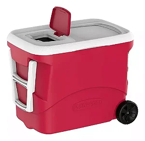 CAIXA TERMICA 50LTS VERMELHA COM RODAS