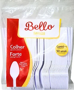 COLHER LINHA FORTE BRANCA 10 PACOTES C/50 UND