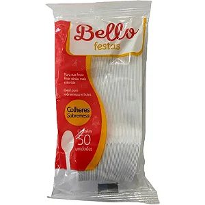 COLHER REFEICAO DESCARTAVEL CRISTAL C/50