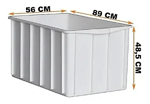 CAIXA PLASTICA BRANCA 180 LITROS 1018 89x56x49