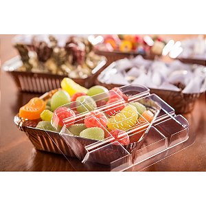 BANDEJA RETANGULAR 220ML TPA PET C/10