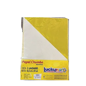 FOLHA CHUMBO OURO BRILHO 43,5X59 C/3