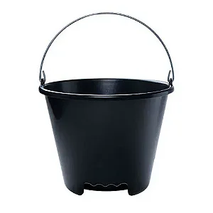 BALDE PLASTICO 12 LITROS COM ALÇA COR PRETO
