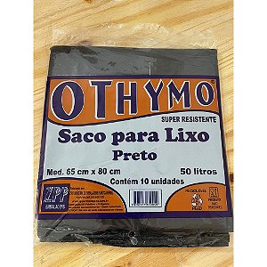 SACO LIXO PRETO 50litros C/10 UNID 65x80