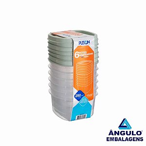 CONJ. 6 POTES ORGANIZADORES COM TAMPA 250ML