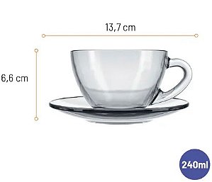 XICARA VIDRO C/ PIRES NADIR ASTRAL 240ML