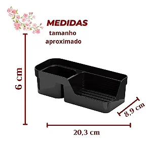 PORTA DETERG/ESPONJ LISO PRETO 20CM