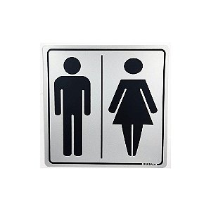 PLACA SINALIZACAO WC MASC/FEM 15x15MM