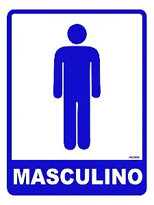 PLACA SINALIZACAO WC MASCULINO 15x20MM