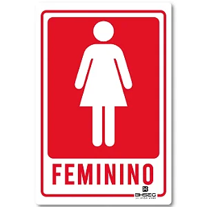 PLACA SINALIZACAO WC FEMININO 15x20MM