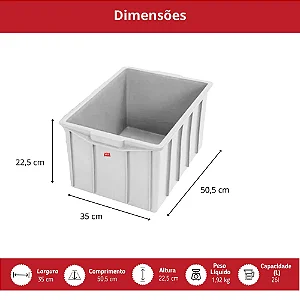 CAIXA 014 - 26LITROS BRANCA 22X35X50