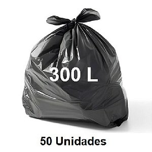 SACO DE LIXO 300L PRETO 120x135 REFORÇADO C/ 50UND