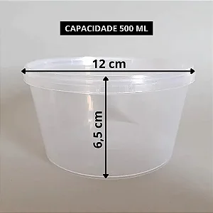 POTE REDONDO COM LACRE 500ML 100 UN