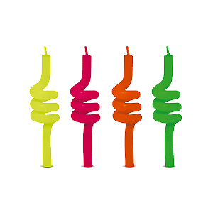 VELA TUBO TORCIDO NEON CORES DIVERSAS