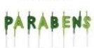 VELA PARABENS GLITTER TONS DE VERDE