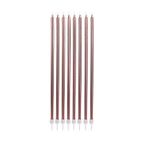 VELA PALITO GIGANTE METALIZADA BRONZE 18CM C/ 8UND