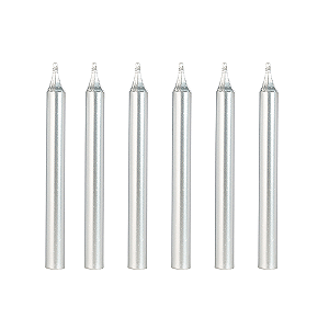 VELA PALITO PRATEADA 8 CM - 6 UNIDADES