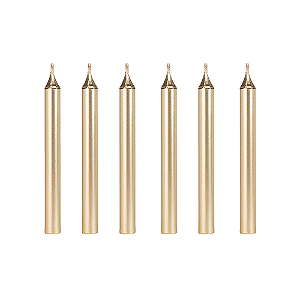 VELA PALITO DOURADA 8 CM - 6 UNIDADES