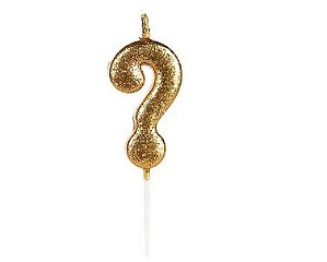 VELA GLITTER DOURADA (?) C/ PALITO 13,5CM