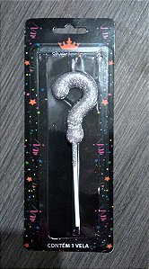 VELA GLITTER PRATA (?) COM PALITO 13,5CM