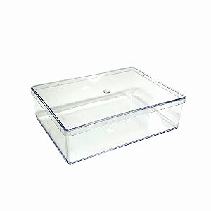 CAIXA ACRILICA TRANSPARENTE COM TAMPA 15X10X4CM