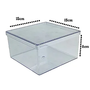 CAIXA ACRILICA TRANSPARENTE 2L - 15X15X8CM