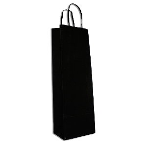 SACOLA PAP PRETA 13,5X8X39 C/10