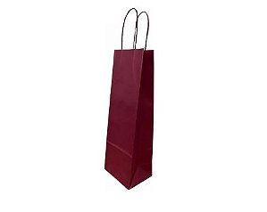 SACOLA PAPEL KRAFT VERMELHA 13,5X8X39 C/ 10 UNIDADES