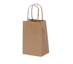 SACOLA PAPEL KRAFT NATURAL 9,5X7,5X14,5CM C/10