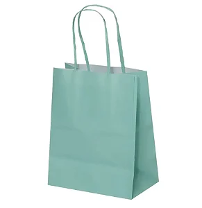 SACOLA PAPEL KRAFT AGUA MARINE 13,5X8X16