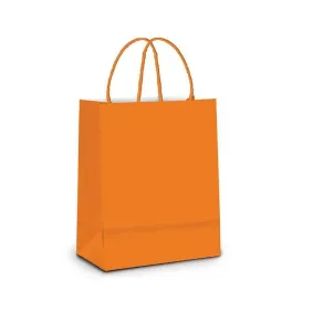 SACOLA PAPEL KRAFT LARANJA 13,5X8X16 C/10