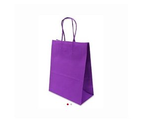 SACOLA PAPEL KRAFT ROXO 13,5X8X16 C/10
