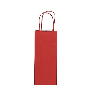 SACOLA PAP KRAFT LONG NECK VERMELHA 9,5 X 7,5 X 23 C/10