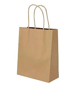 SACOLA PAPEL KRAFT 13,5X8X16CM COM 10 UNIDADES
